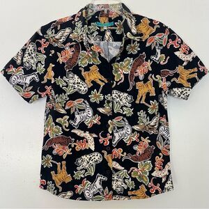 Cotton Connection Allover Print Shirt Women’s Medium Large Safari Animal Themed